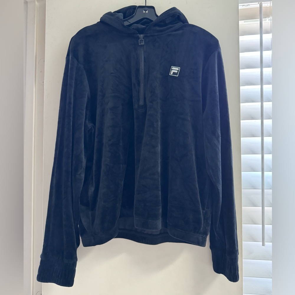 Fila Black Zip-Up Unisex Hoodie